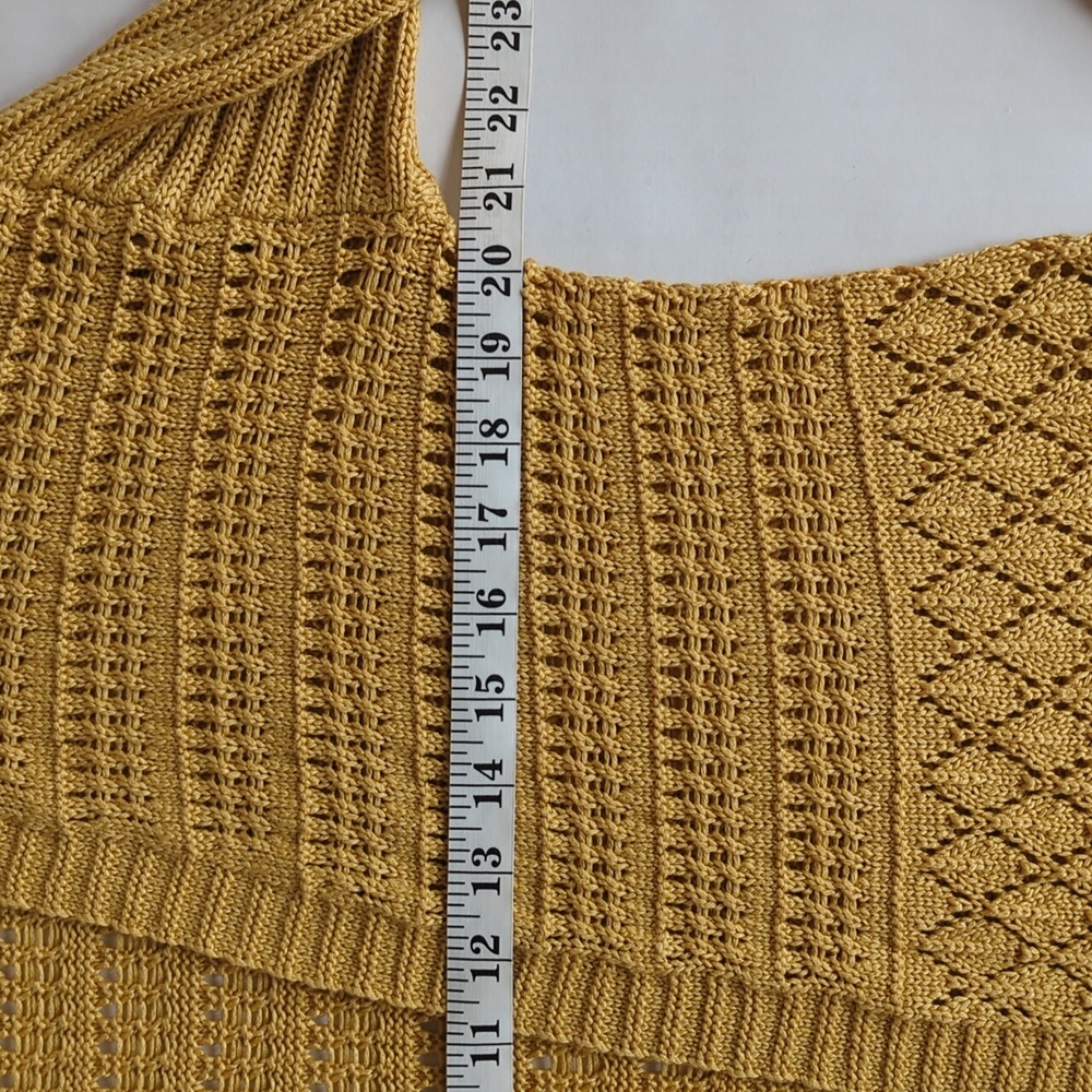 Marled Reunited Clothing Acrylic Longline Open Cardigan Sweater MEDIUM Yellow - Picture 14 of 15